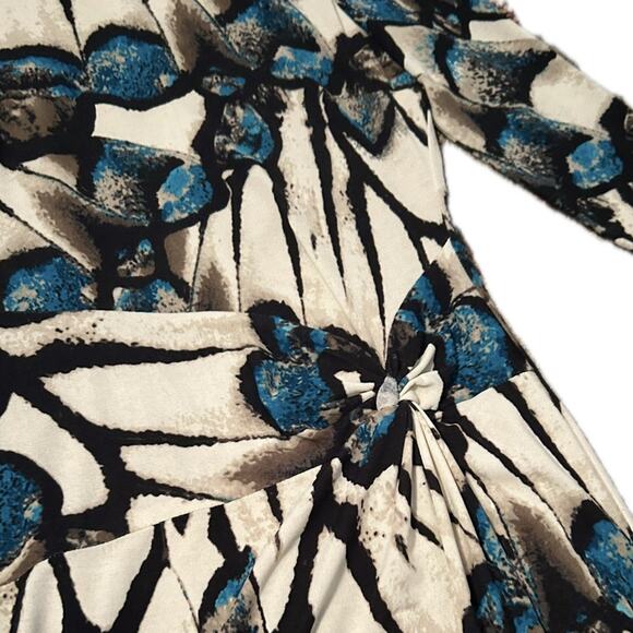 Joseph Ribkoff Blue abstract fitted Wiggle Dress / us 8 size - Picture 2 of 4